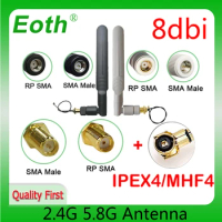 ipex 4 mhf4 eoth 2.4g wifi Antenna router antena 2.4GHz 5.8Ghz IOT 8dBi antene RP-SMA sma male Dual Band 2.4G 5.8G 21cm Pigtal