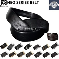 TOKO1973 [BREWYN] NEO SERIES - Ikat pinggang pria rel gesper sabuk KULIT - FREE EXCLUSIVE GIFT BOX B