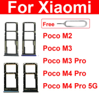 Sim Card Tray Adapter Socket For Xiaomi Mi Pocophone M2 M3 Pro 5G M4 Pro 4G 5G SIM Card Slot Memory Card Reader Holder Parts