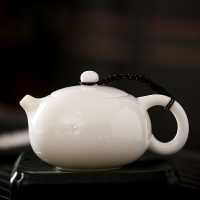 德化白瓷羊脂玉瓷側把壺家用泡茶茶壺功夫茶具茶道配件單壺小茶壺