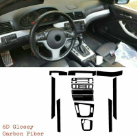 ตกแต่งแดชบอร์ดภายใน, วัสดุคาร์บอนไฟเบอร์, สติ๊กเกอร์ 5D, สำหรับ BMW 3 Series E46 1998-2005, 🔥