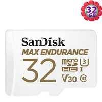 SanDisk 32G 32GB microSDHC【Max Endurance】microSD SD V30 U3 4K C10 SDSQQVR-032G 錄影記憶卡【序號MOM100 現折$100】