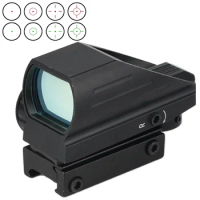 HD103 Tactical Reflex Red Green Laser 4 Reticle Holographic Projected Dot Sight Scope Airgun Sight Hunting 20mm Rail Mount AK