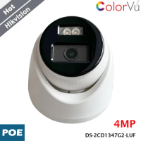 Hikvision DS-2CD1347G2-LUF 4MP ColorVu MD 2.0 Security Camera POE H.265+ Built in Mic Waterproof IP Camera for CCTV NVR Systems