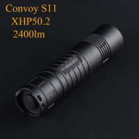 Convoy S11 with XHP50.2 2400lm LED Flashlight EDC Flash Light Black Tactical Torch 18650 26650 Portable Lanterna Camping Light