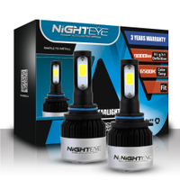NIGHTEYE H11 / H8 / H4 LED大燈72W 9000LM車燈6500K防霧燈泡套件