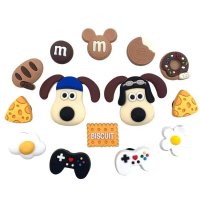 เสน่ห์ Jibbitz, 14 ชิ้น/เซ็ต, การออกแบบ Wallace และ Gromit, ดอกไม้รองเท้า, หัวเข็มขัดรองเท้าการ์ตูนน