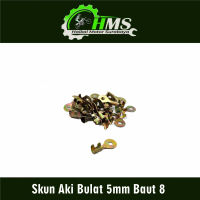 Skun Aki Bulat 5mm Baut 8 (Harga Per Pak Isi 25) - Scun Sekun Klem Terminal Accu Soket Socket Ring