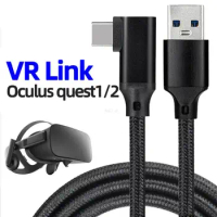 VR Cable OculusQuest2 90 Degree Elbow Data Link Cable Type-c Mobile Game Fast Charging Wire For Xiaomi Samsung Phone Wire Cord