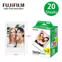 20 Sheets Original Fujifilm Instax Mini Film White Edge Photo Papers For Mini 11 12 9 8 7s 90 25 55 40 Mini Evo Fuji Instax Film