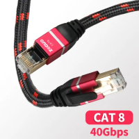 ZOGUO CAT8 Ethernet Cable Router RJ45 Internet Lan SFTP 40Gbps 2000MHz Network with Cotton Braided for Laptop IPTV PS4 CAT8/7/6