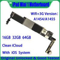 Free Shipping Mainboard A1432 Wifi&amp;A1454 A1455 3G Version For IPad Mini 1 Motherboard Original Unlock Logic Board 16GB 32GB 64GB