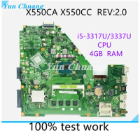 X550CA X550CC Mainboard For Asus X550CA X550CC X550CL R510C Y581C X550C Laptop motherboard 4GB RAM i3 i5 i7 CPU DDR3 100% Work