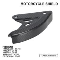 Funparts Motorcycle Parts Carbon Fiber Rear Disc Guard Cover For SUZUKI RM 125 250 RMZ250 RMZ450 RMX450Z DRZ400SM 2005-2015