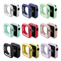 Colorful Soft TPU Watch Case for Apple Watch Series 4 Cover Protective Silicone Case Frame for iWatch 44mm 40mm Shell