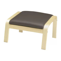 POÄNG 椅凳, 實木貼皮, 樺木/glose 深棕色