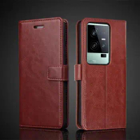Card Holder Leather Case for Vivo iQOO 11 Pro Pu Leather Flip Cover Retro Wallet Phone Case Vivo iQOO 11 Business Fundas Coque