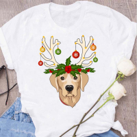 2025 Năm Mới Cotton Cổ Tròn Tay Ngắn T Áo Sơ Mi Nữ Mẫu Mới Giáng Sinh Vui Vẻ Cây Thông Noel Ông Già 