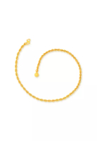 MJ Jewellery 375/9K Gold Hollow Rope Anklet K004 (3MM)