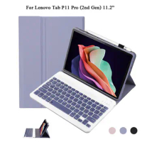 For Lenovo Tab P11 Pro Gen 2 11.2 inch Tablet With Wireless Bluetooth Keyboard Case Colorful Smart Detachable Leather Case Cover