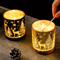 christmas gift box home decoration spiritual candles soy wax tree deer scented luxury scented christmas candle