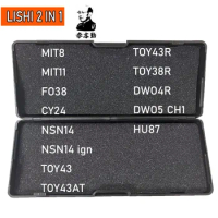 Newest Lishi 2 in 1 Tool MIT8 MIT11 FO38 CY24 NSN14 TOY43 TOY43AT TOY43R TOY38R DWO4R DOW5 CH1 HU87 Locksmith Tool for Car Key