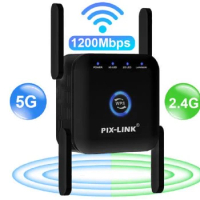 1200mbps Wifi Signal Amplifier 2.4G/5G Wifi Repeater Network Extender Long Range 5ghz Booster Increases 5 GHZ Wireless wi-fi
