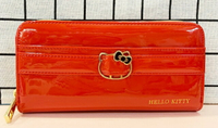 【震撼精品百貨】Hello Kitty 凱蒂貓 三麗鷗KITTY日本亮面長夾/手拿包-紅#42638 震撼日式精品百貨