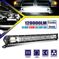 20INCH Combo Beam LED Light Bar Off-Road Driving Lights Spot Flood Work Light Combo Beam Bar For 12V 24V 1200W Truck SUV ATV
