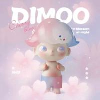 Popmart Dimoo Night Cherry Toys Doll Cute Anime Figure Desktop Ornaments Collection Gift