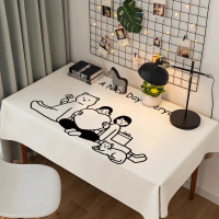 Sketch Line Tablecloth, Minimalist Doodle Design, Creative Study Desk Decor, Instagrammable Decor, L
