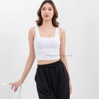 Crop Square tank Top Basic Double Layer Jersey Korea Premium / atasan crop