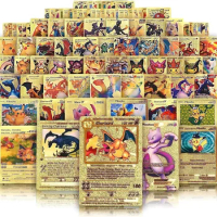 10-110pcs Pokemon Anime Figure Cards Battle Kawaii Vstar Vmax GX Pikachu Charmander Squirtle Children Toys Kids Birthday Gifts