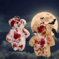 Bloody Bear Keychain Injured Bear for Doll Keyring for Key Holder Bags Backpacks