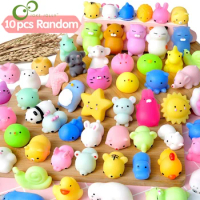 10Pcs/set Mochi Squishy Toys Mini Squishies Kawaii Animal Squishys Party Easter Gifts for Kids Stress Relief Toy
