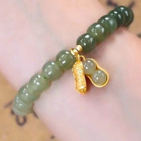 Gelang Tangan Jed Hetian Tiruan Kecerunan, Reka Bentuk Niche, Mampu Milik dan Mewah, Perasaan mewah,