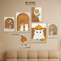 Set 6 Tranh Dán Tường, Mẫu Dễ Thương, Trang Trí Phòng Ngủ, Phòng Bé, Spa, Livestream - Behome Decor