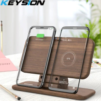 KEYSION 5 Coils Dual QI Fast Wireless Charger Stand/Pad convertible Charging for iPhone 11 XS Max XR Samsung Note 10 S20 AirPods