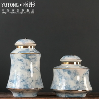 現代簡約陶瓷插花花瓶創意客廳陶瓷鍍金器家居裝飾品擺件