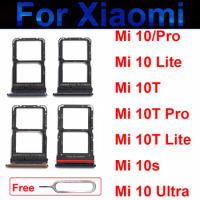 Sim Card Tray Holder For Xiaomi Mi 10 10T Lite Pro Mi10S Mi 10 Ultra IM Card Tray Slot Adapter Socket Replacement Repair Parts