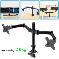 Single/Dual Monitor Desk Mount Adjustable Height and Angle Monitor Arm Desk Mount Stand for 17 To 32 Inch Screens