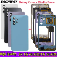 High Quality For Samsung Galaxy A32 4G A325 5G A326 Battery Cover Back Housing Case For Samsung A32 4G 5G Middle Frame Replace