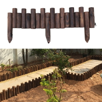 碳化防腐木實木柵欄連木籬笆 圓木樁花盆花圃圍欄裝飾 插地籬笆