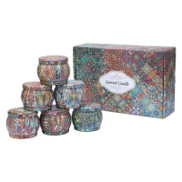 Aromatherapy Candle Gift Set Candle Jar Soy Wax Fragrance Candle Wedding Birthday Gift Tin Candle Storage Box Decor For Yoga