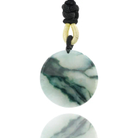 【喜緣玉品】天然翡翠飄花無事小圓牌玉珮(直)