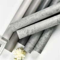 【Wall stickers】 Industrial Cement Grey Self Adhesive Waterproof Wallpaper Vinyl Contact Paper for Cl