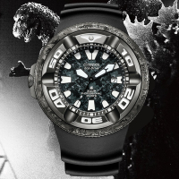CITIZEN星辰 PROMASTER系列 哥吉拉 限量聯名 光動能潛水腕錶 禮物推薦 畢業禮物 48.2mm/BJ8056-01E