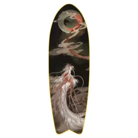 32 Fishtail Surf Skate Deck 8-Tier Canadian Maple Board Quality Land Surfskate Carving Cruiser Skate Board Deck DIY Parts Supply
