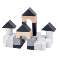 24 Pcs Wooden Toys For Kids 4-6 Years Old,Wooden Blocks Construction Building Toys Set Travel Toys Gifts For Boys Girls