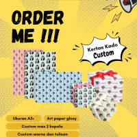 Kertas Kado Custom Wajah Foto Nama Wrapping Paper Custom Murah Bungkus Kado